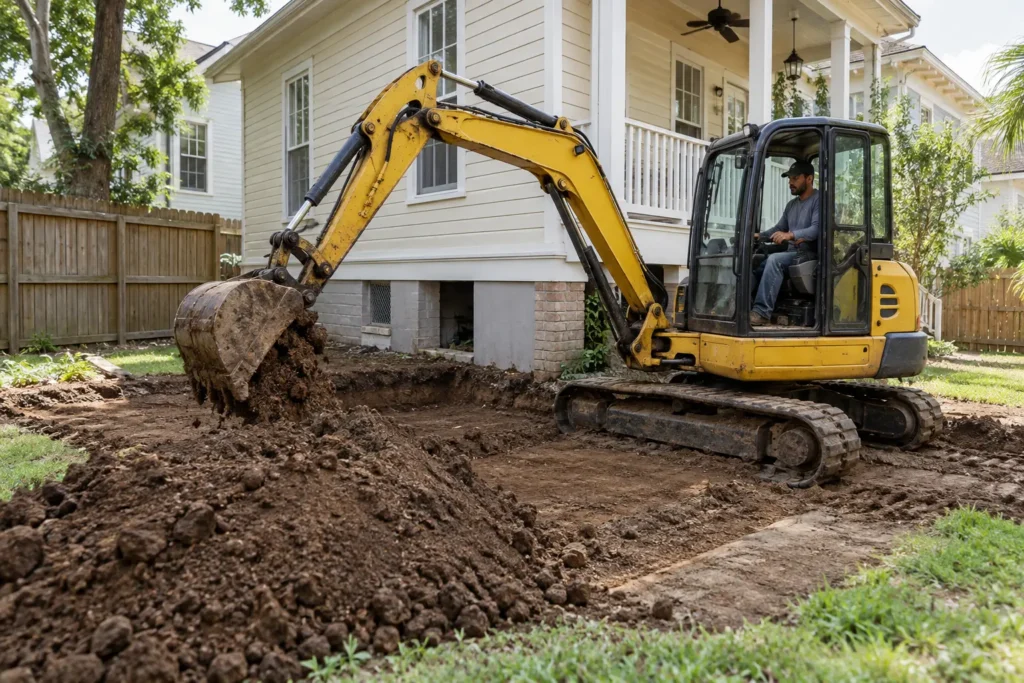 residential excavation in new orleans - cajun care demolition & tree service
